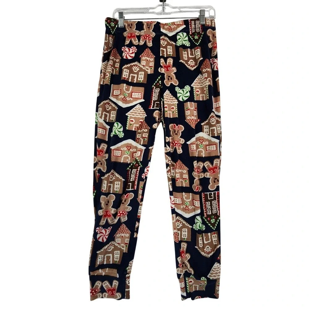 Disney S Blue Gingerbread Mickey Minnie Pajama Set Christmas Holiday Fleece PJ S